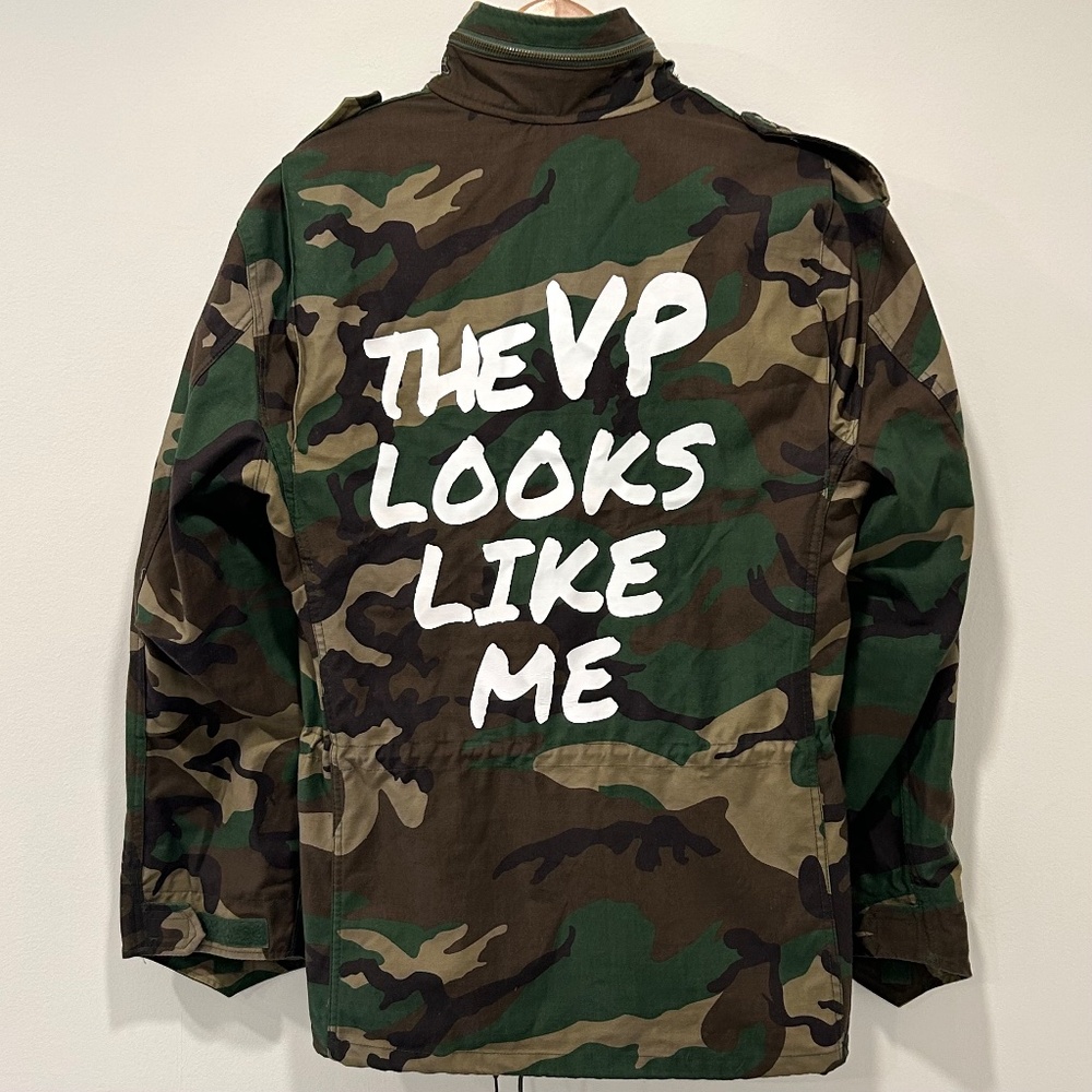 "VP Looks Like Me" US Military Woodland Camo Field Jacket - S Regular - EUC